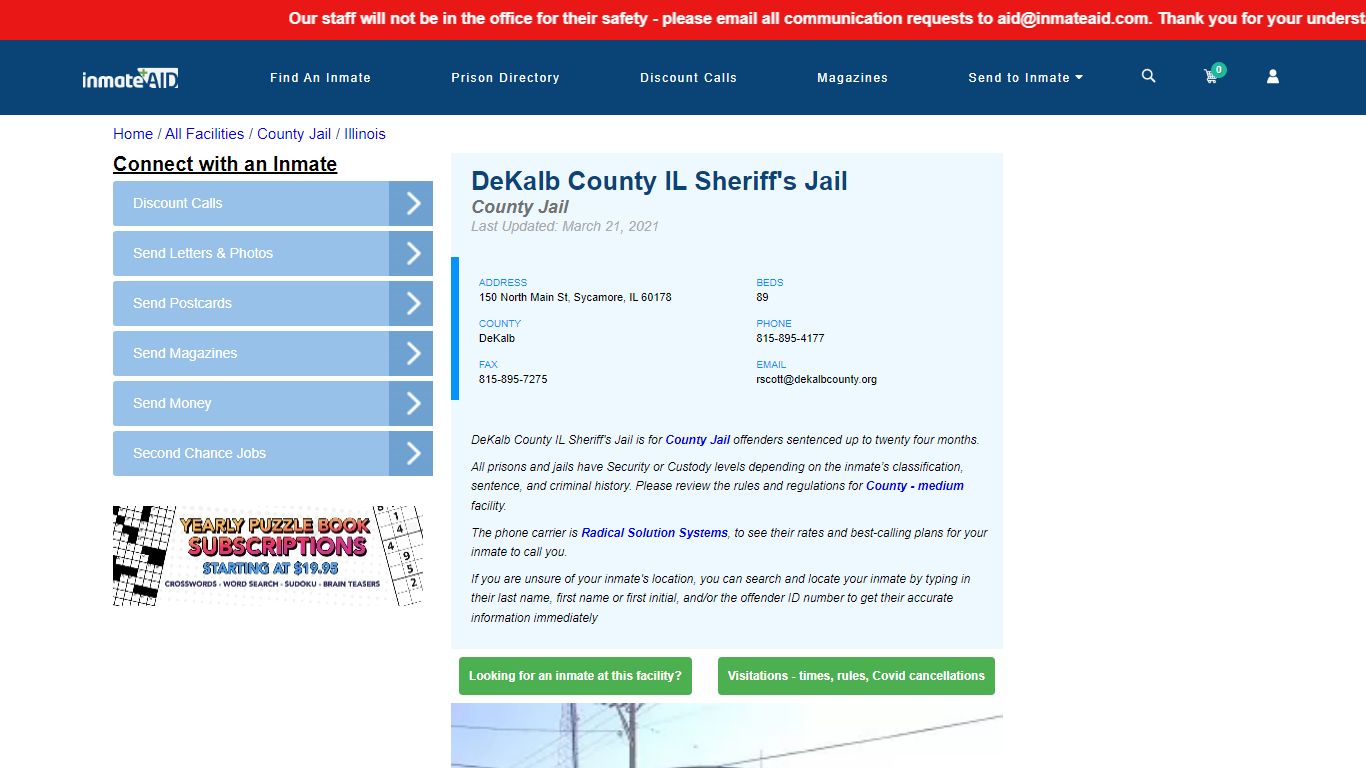 DeKalb County IL Sheriff's Jail - Inmate Locator ...